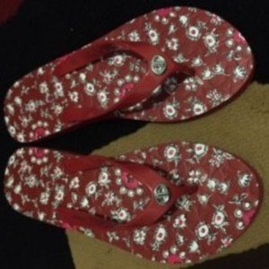 COACH WOMENS FLIP FLOPS RED